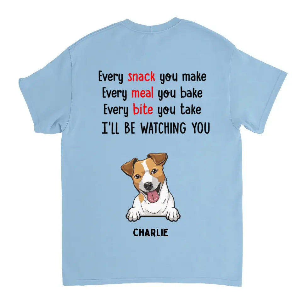 Cada refrigerio que hagas, te estaré observando: camiseta, sudadera, sudadera con capucha personalizada - Regalos para amantes de los perros