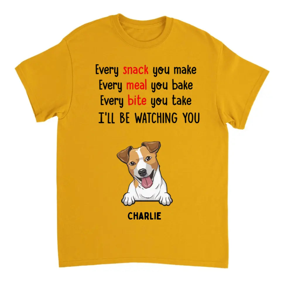 Cada refrigerio que hagas, te estaré observando: camiseta, sudadera, sudadera con capucha personalizada - Regalos para amantes de los perros