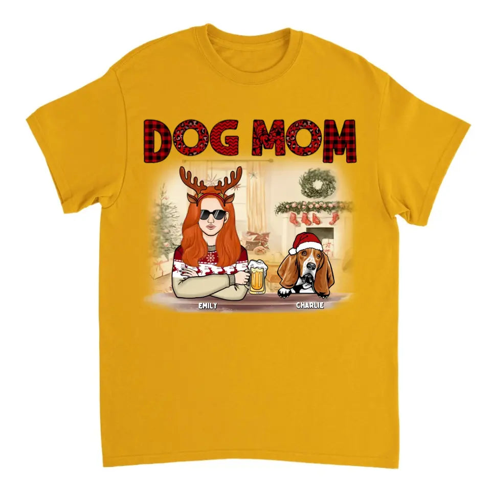 Frohe Weihnachten Hundemama - Personalisiertes Unisex T-Shirt, Sweatshirt, Hoodie