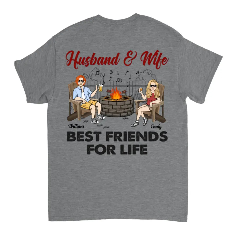 Mann und Frau beste Freunde fürs Leben – personalisiertes, individuelles Unisex-Paar-T-Shirt, Sweatshirt, Kapuzenpullover – Geschenke für Paare, Verliebte