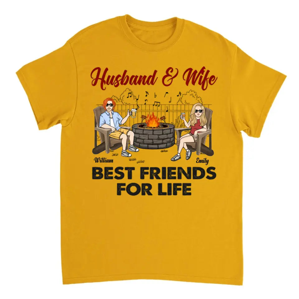 Mann und Frau beste Freunde fürs Leben – personalisiertes, individuelles Unisex-Paar-T-Shirt, Sweatshirt, Kapuzenpullover – Geschenke für Paare, Verliebte