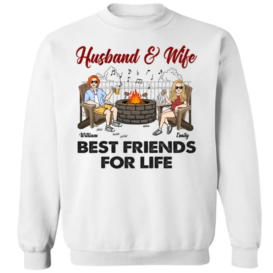 Mann und Frau beste Freunde fürs Leben – personalisiertes, individuelles Unisex-Paar-T-Shirt, Sweatshirt, Kapuzenpullover – Geschenke für Paare, Verliebte