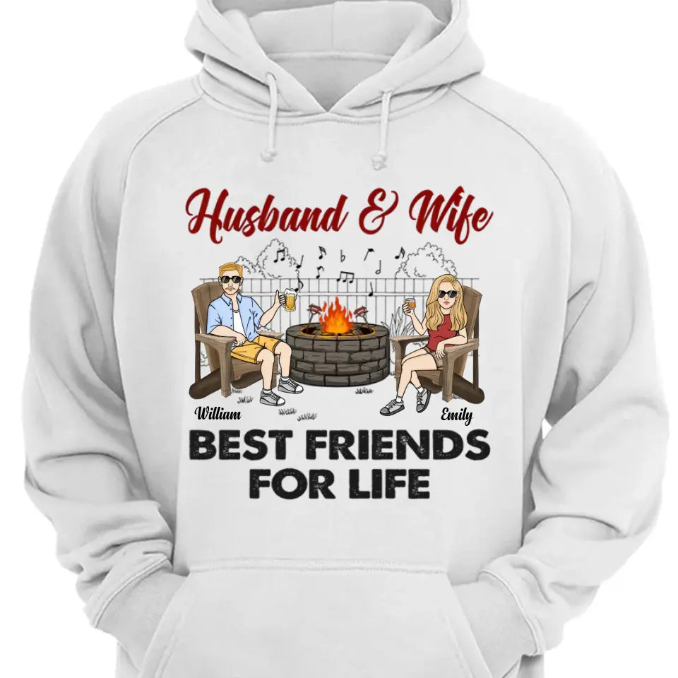 Mann und Frau beste Freunde fürs Leben – personalisiertes, individuelles Unisex-Paar-T-Shirt, Sweatshirt, Kapuzenpullover – Geschenke für Paare, Verliebte