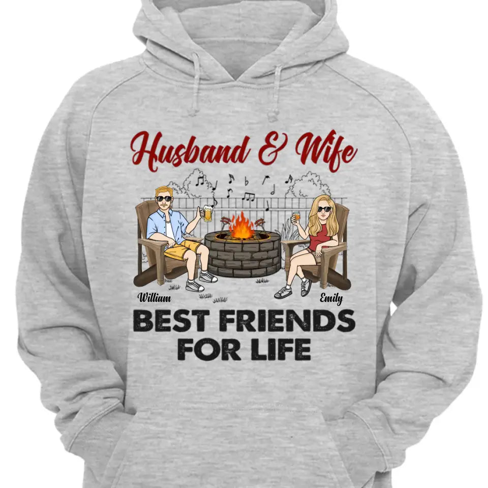 Mann und Frau beste Freunde fürs Leben – personalisiertes, individuelles Unisex-Paar-T-Shirt, Sweatshirt, Kapuzenpullover – Geschenke für Paare, Verliebte