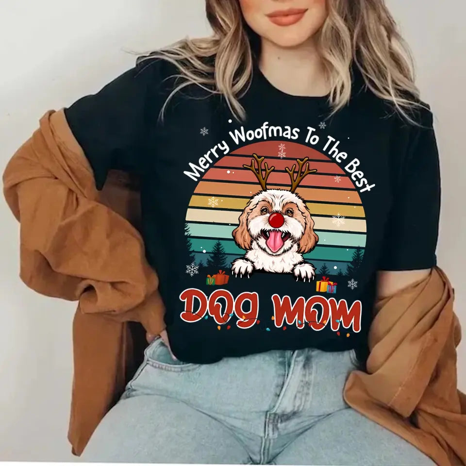 Merry Woofmas To The Best Mom & Dad - Personalisiertes Unisex-Sweatshirt, T-Shirt, Kapuzenpullover. Perfektes individuelles Geschenk für Weihnachten