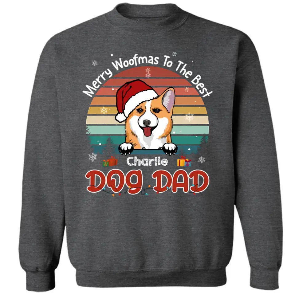 Merry Woofmas To The Best Mom & Dad - Personalisiertes Unisex-Sweatshirt, T-Shirt, Kapuzenpullover. Perfektes individuelles Geschenk für Weihnachten