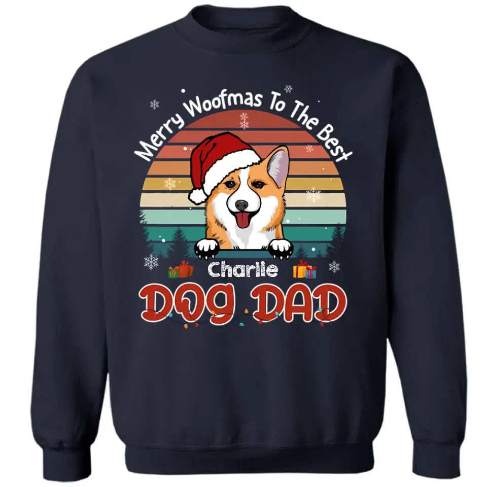 Merry Woofmas To The Best Mom & Dad - Personalisiertes Unisex-Sweatshirt, T-Shirt, Kapuzenpullover. Perfektes individuelles Geschenk für Weihnachten