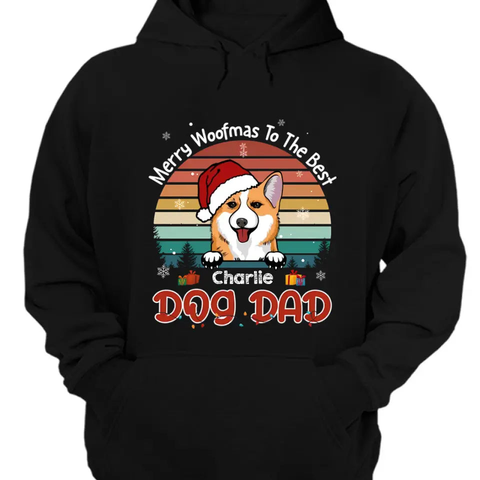 Merry Woofmas To The Best Mom & Dad - Personalisiertes Unisex-Sweatshirt, T-Shirt, Kapuzenpullover. Perfektes individuelles Geschenk für Weihnachten
