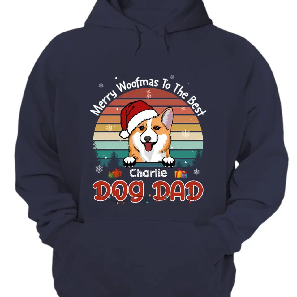 Merry Woofmas To The Best Mom & Dad - Personalisiertes Unisex-Sweatshirt, T-Shirt, Kapuzenpullover. Perfektes individuelles Geschenk für Weihnachten
