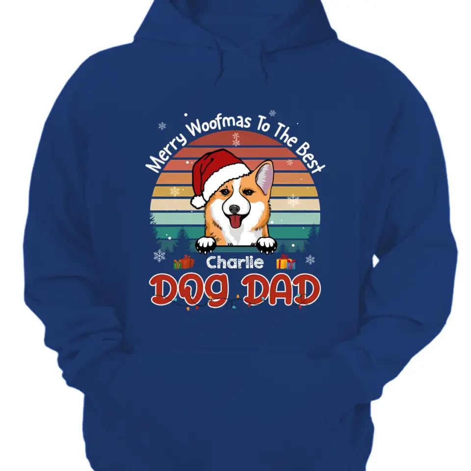 Merry Woofmas To The Best Mom & Dad - Personalisiertes Unisex-Sweatshirt, T-Shirt, Kapuzenpullover. Perfektes individuelles Geschenk für Weihnachten
