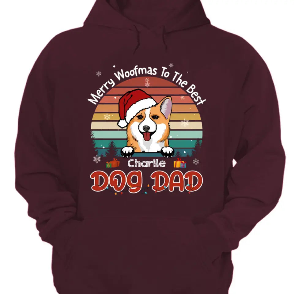 Merry Woofmas To The Best Mom & Dad - Personalisiertes Unisex-Sweatshirt, T-Shirt, Kapuzenpullover. Perfektes individuelles Geschenk für Weihnachten