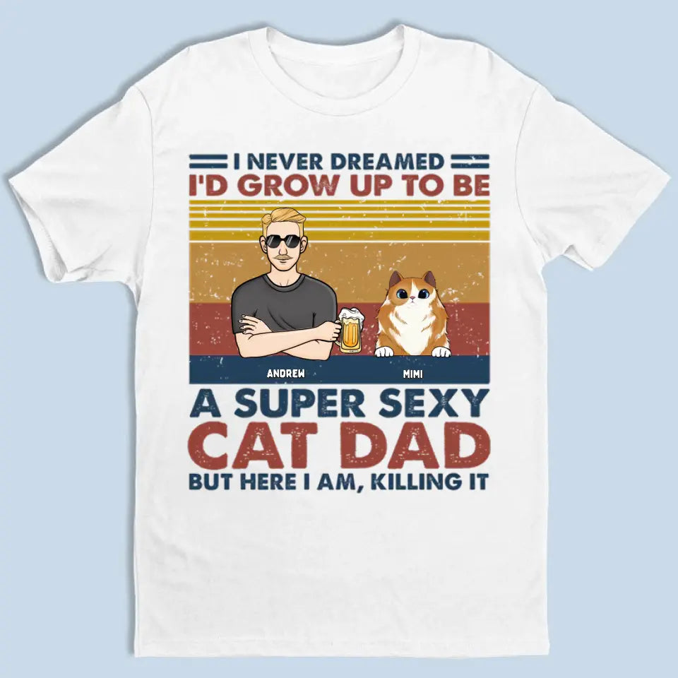 Super Cat Dad - Camiseta unisex personalizada con diseño de gato, sudadera con capucha, sudadera - Regalo para dueños de mascotas, amantes de las mascotas