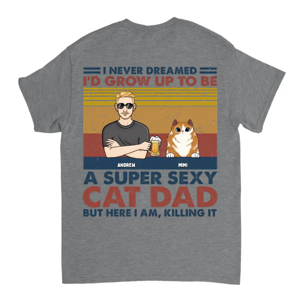 Super Cat Dad - Camiseta unisex personalizada con diseño de gato, sudadera con capucha, sudadera - Regalo para dueños de mascotas, amantes de las mascotas