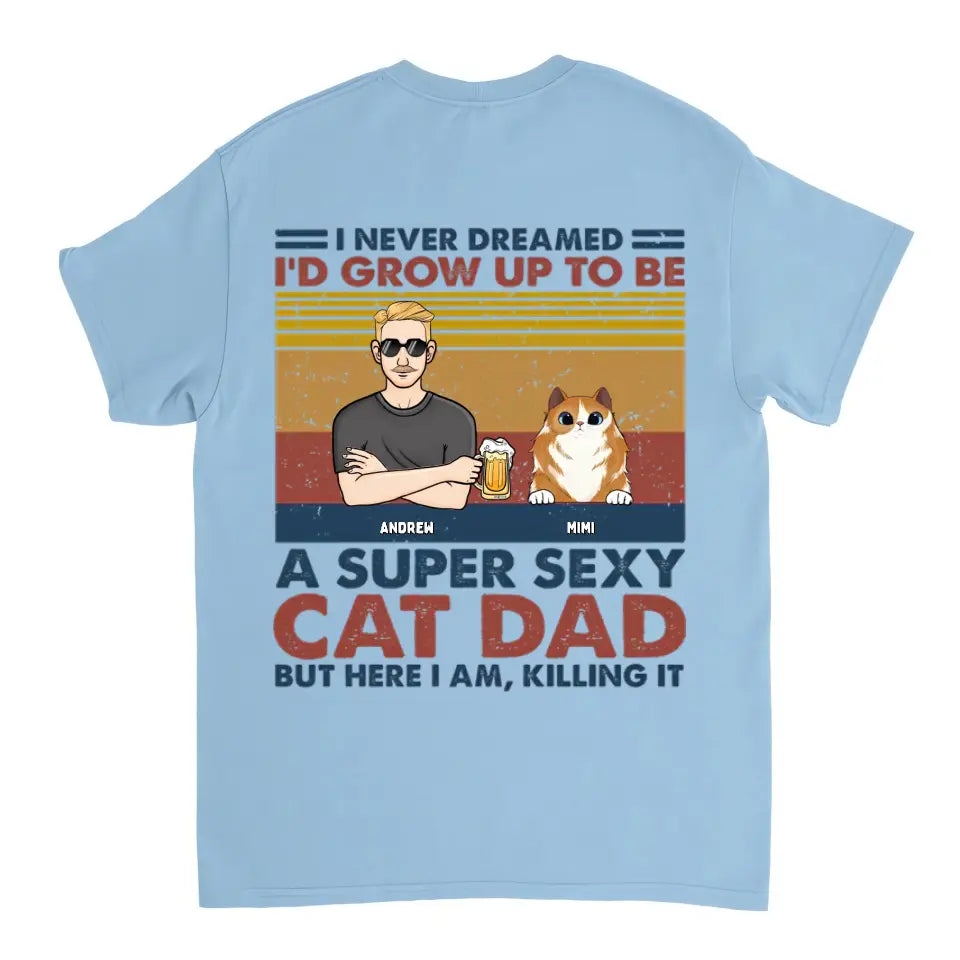 Super Cat Dad - Camiseta unisex personalizada con diseño de gato, sudadera con capucha, sudadera - Regalo para dueños de mascotas, amantes de las mascotas