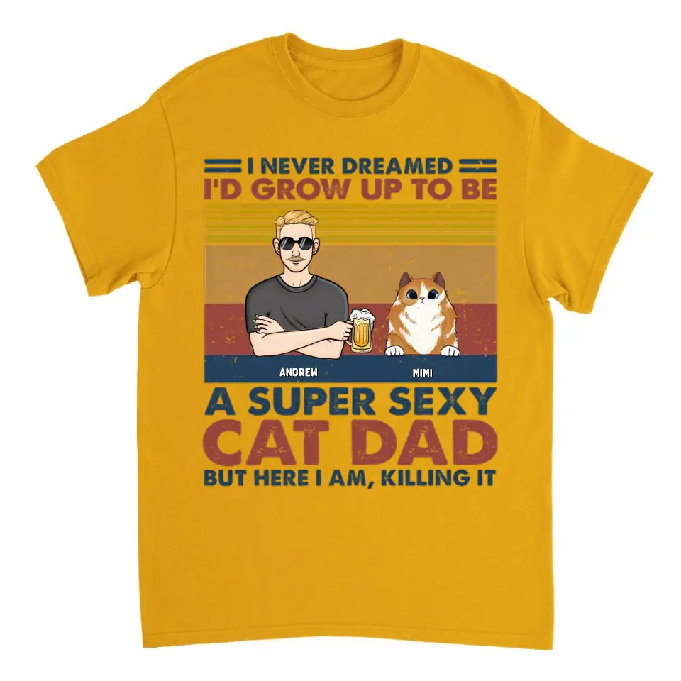 Super Cat Dad - Camiseta unisex personalizada con diseño de gato, sudadera con capucha, sudadera - Regalo para dueños de mascotas, amantes de las mascotas