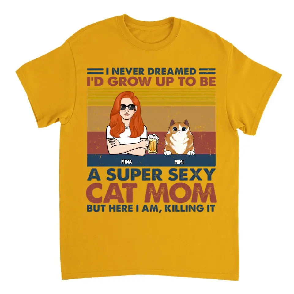 Super Cat Mom - Camiseta unisex personalizada con gato, sudadera con capucha, sudadera - Regalo para dueños de mascotas, amantes de las mascotas
