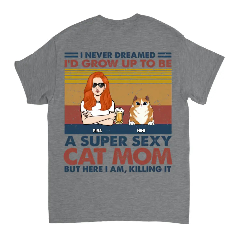 Super Cat Mom - Camiseta unisex personalizada con gato, sudadera con capucha, sudadera - Regalo para dueños de mascotas, amantes de las mascotas
