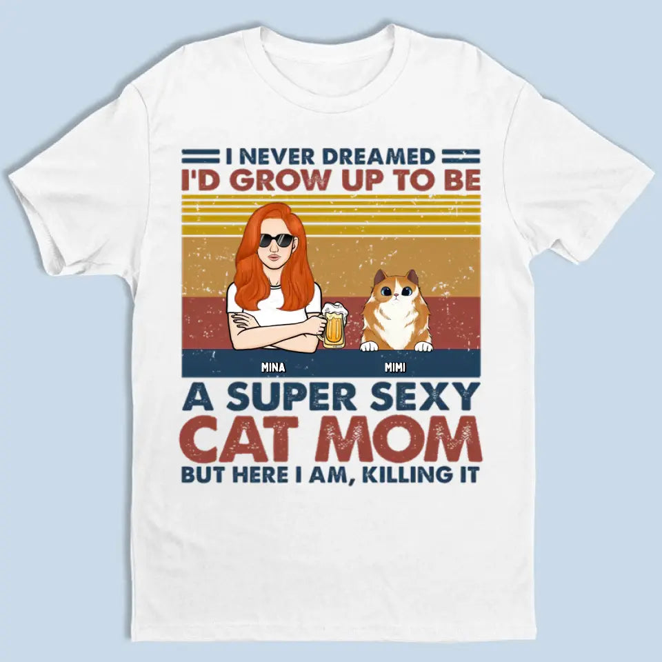 Super Cat Mom - Camiseta unisex personalizada con gato, sudadera con capucha, sudadera - Regalo para dueños de mascotas, amantes de las mascotas