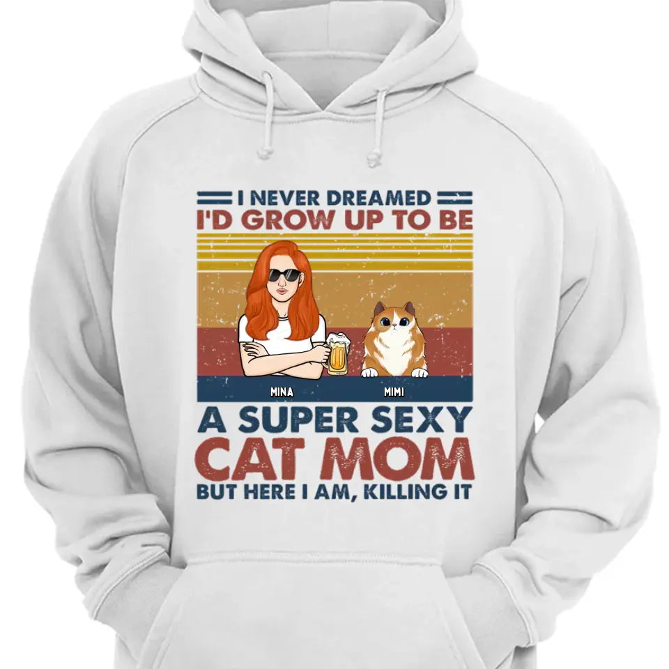 Super Cat Mom - Camiseta unisex personalizada con gato, sudadera con capucha, sudadera - Regalo para dueños de mascotas, amantes de las mascotas