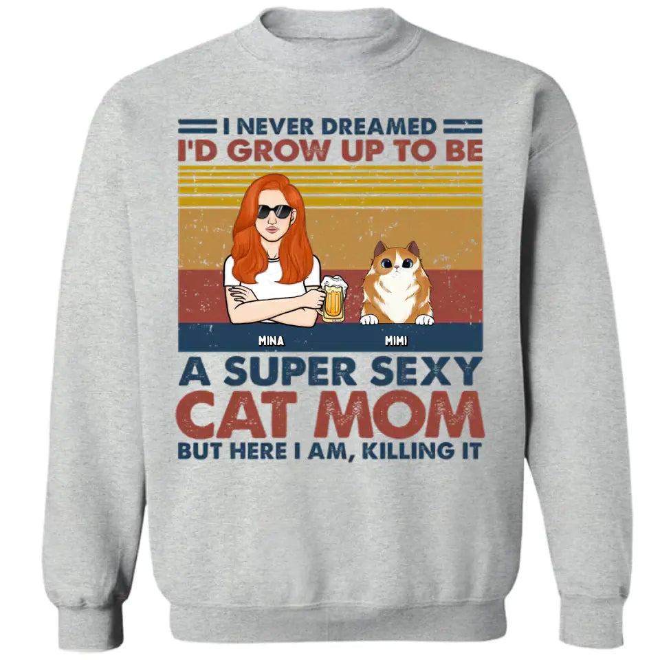 Super Cat Mom - Camiseta unisex personalizada con gato, sudadera con capucha, sudadera - Regalo para dueños de mascotas, amantes de las mascotas