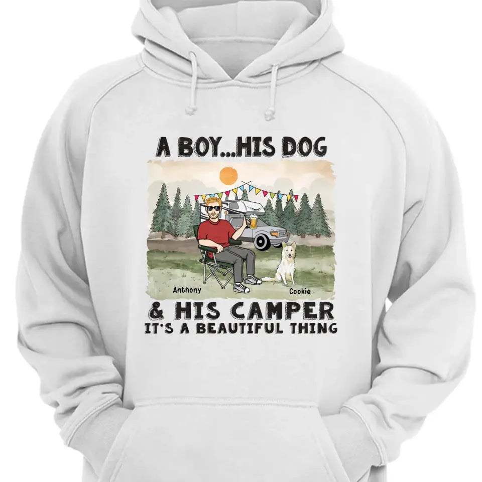 Ein schönes Ding für ein Mädchen und ihre Hunde – Geschenk für Campingliebhaber – personalisiertes T-Shirt, Sweatshirt, Kapuzenpullover