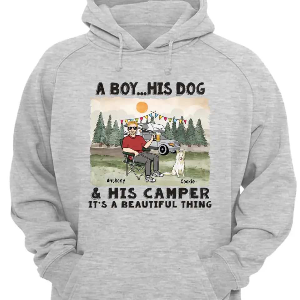 Ein schönes Ding für ein Mädchen und ihre Hunde – Geschenk für Campingliebhaber – personalisiertes T-Shirt, Sweatshirt, Kapuzenpullover