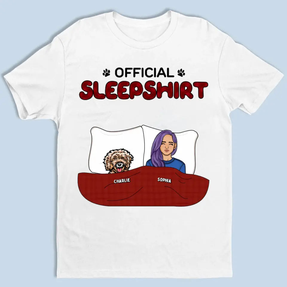 Camiseta de dormir oficial - Camiseta unisex personalizada para perros y gatos - Regalo para dueños de mascotas, amantes de las mascotas