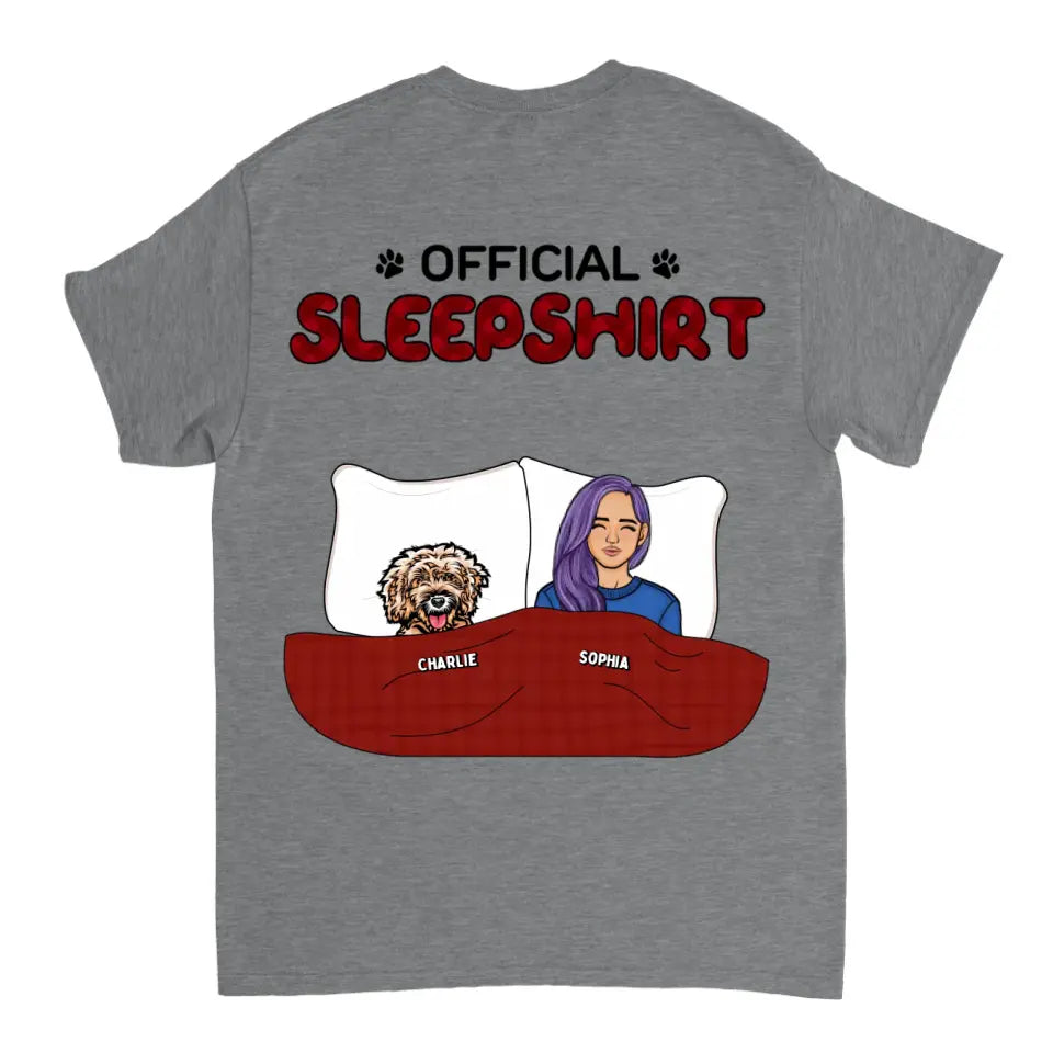 Offizielles Schlafshirt – Hund und Katze, personalisiertes Unisex-T-Shirt – Geschenk für Haustierbesitzer, Haustierliebhaber
