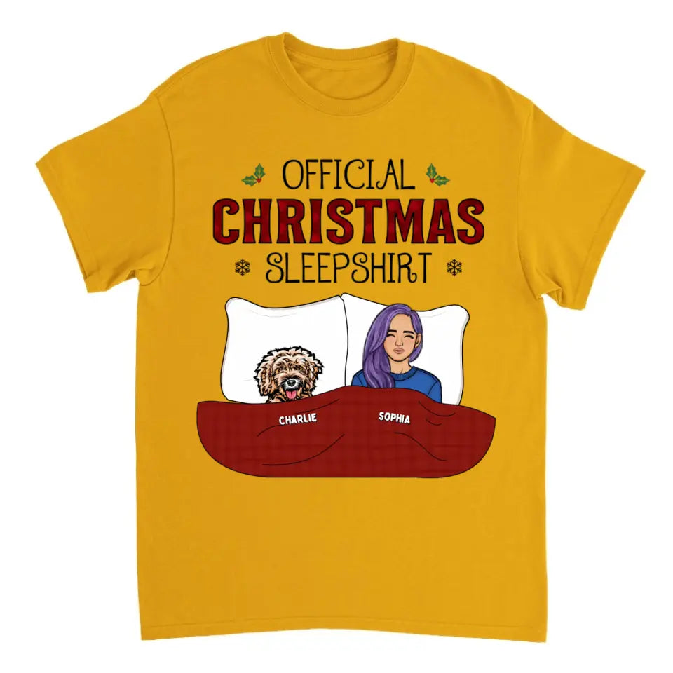 Camiseta de dormir oficial - Camiseta unisex personalizada para perros y gatos, sudadera con capucha, sudadera - Regalo de Navidad para dueños de mascotas, amantes de las mascotas