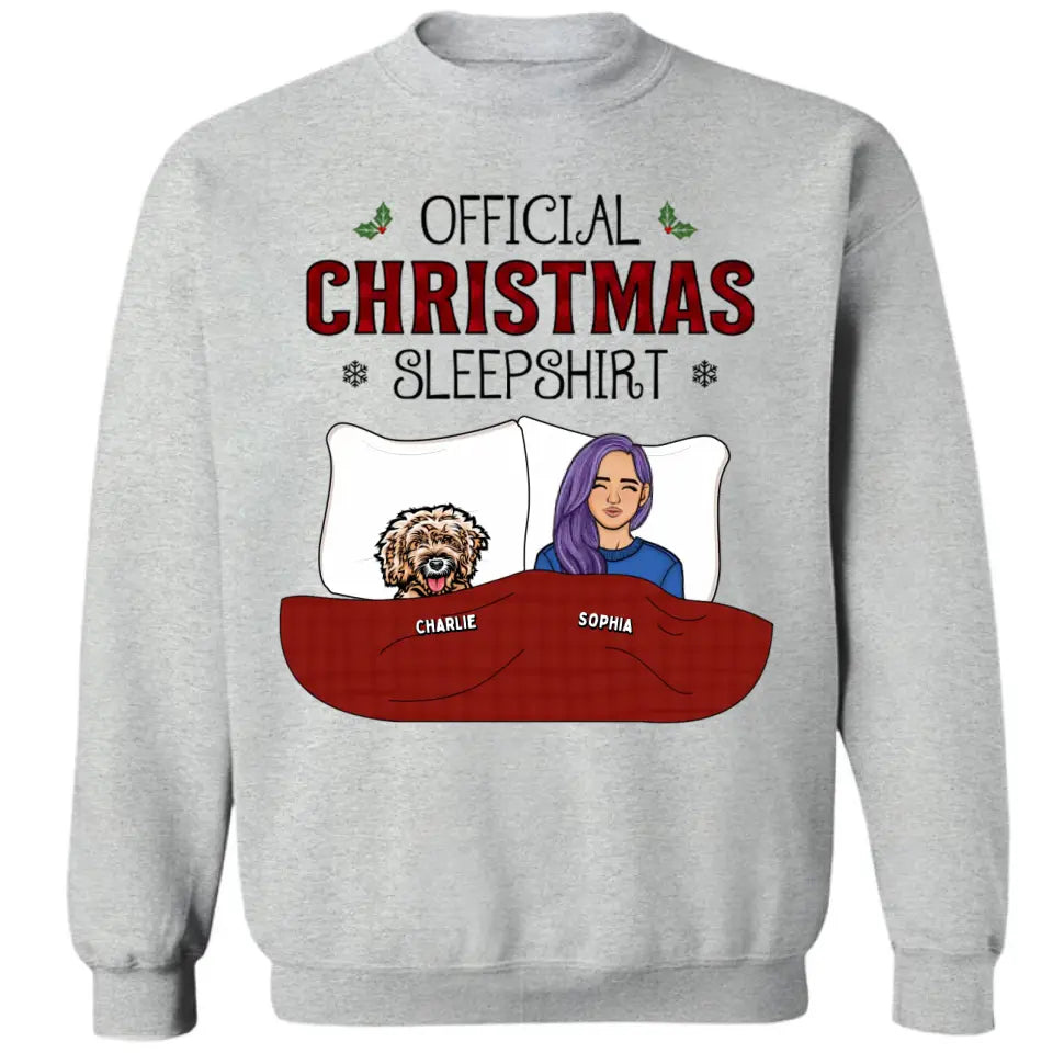 Camiseta de dormir oficial - Camiseta unisex personalizada para perros y gatos, sudadera con capucha, sudadera - Regalo de Navidad para dueños de mascotas, amantes de las mascotas