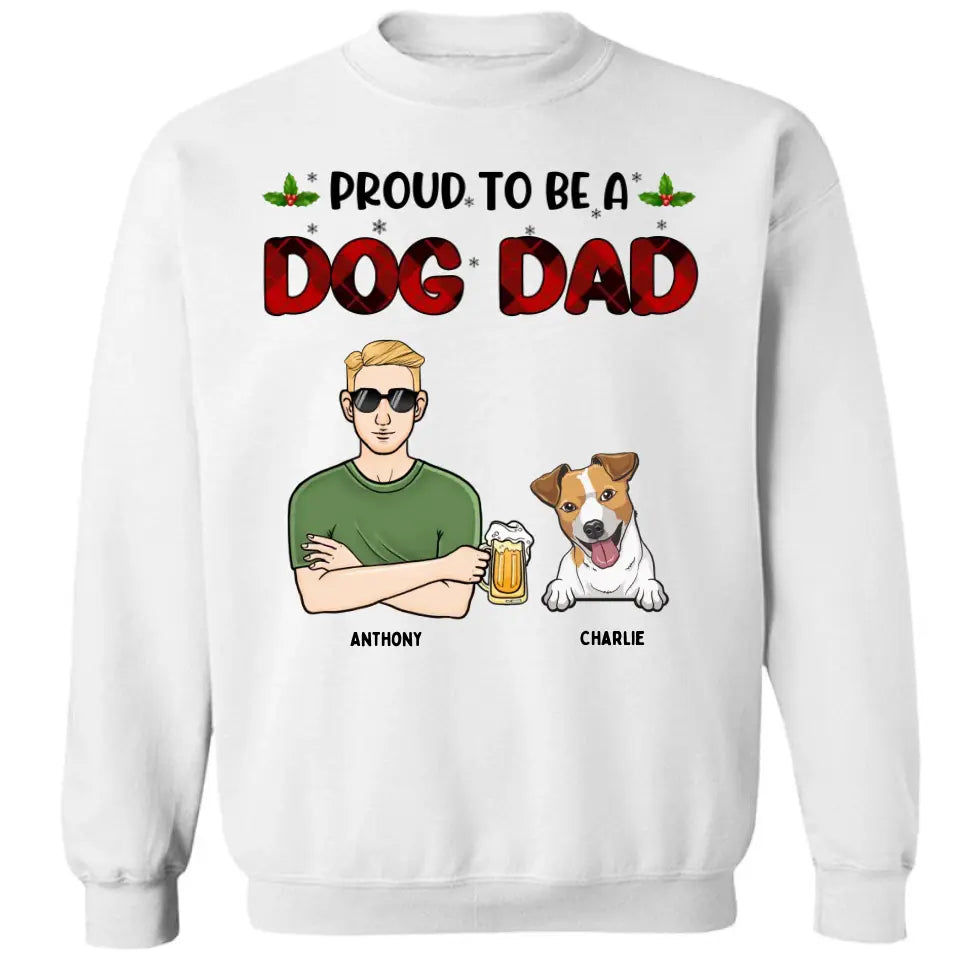 Stolz darauf, ein Hundevater zu sein – personalisiertes Unisex-T-Shirt, Kapuzenpullover, Sweatshirt – Weihnachtsgeschenk für Hundeliebhaber, Haustierliebhaber