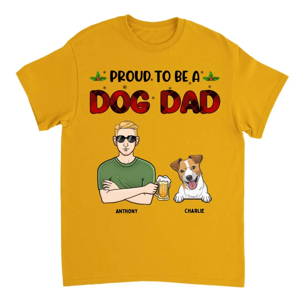 Stolz darauf, ein Hundevater zu sein – personalisiertes Unisex-T-Shirt, Kapuzenpullover, Sweatshirt – Weihnachtsgeschenk für Hundeliebhaber, Haustierliebhaber