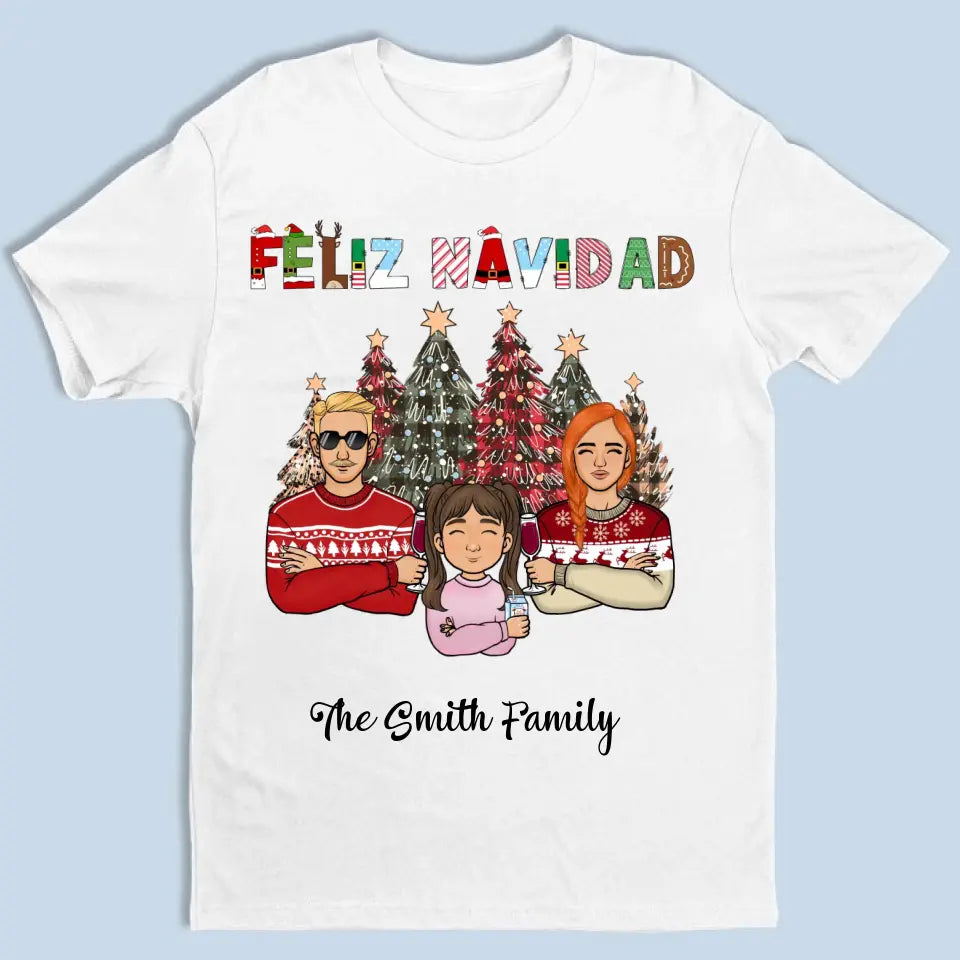Feliz Navidad Colorido - Camiseta Unisex Personalizada - Regalo Único de Navidad
