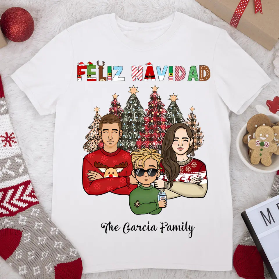 Feliz Navidad Colorido - Camiseta Unisex Personalizada - Regalo Único de Navidad
