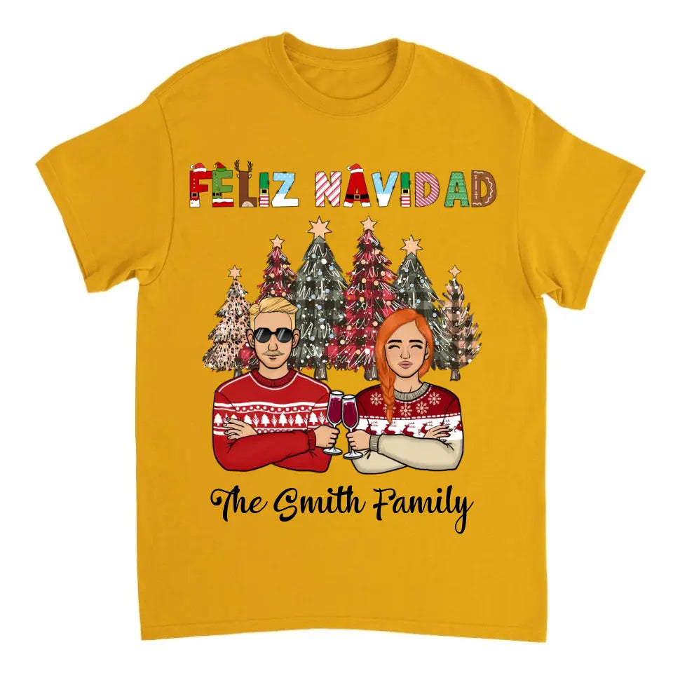 Feliz Navidad Colorido - Camiseta Unisex Personalizada - Regalo Único de Navidad