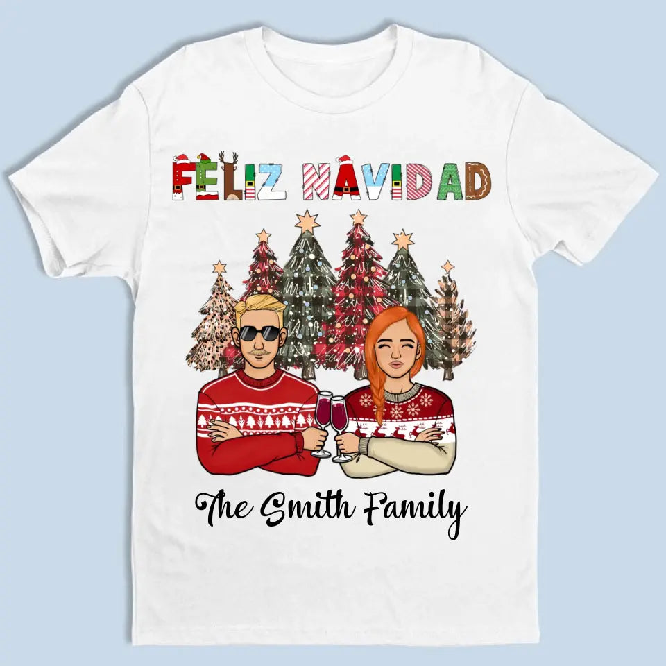 Feliz Navidad Colorido - Camiseta Unisex Personalizada - Regalo Único de Navidad