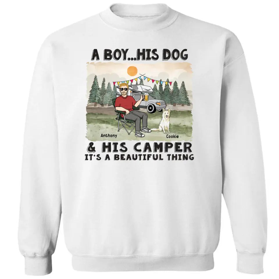 Ein schönes Ding für ein Mädchen und ihre Hunde – Geschenk für Campingliebhaber – personalisiertes T-Shirt, Sweatshirt, Kapuzenpullover