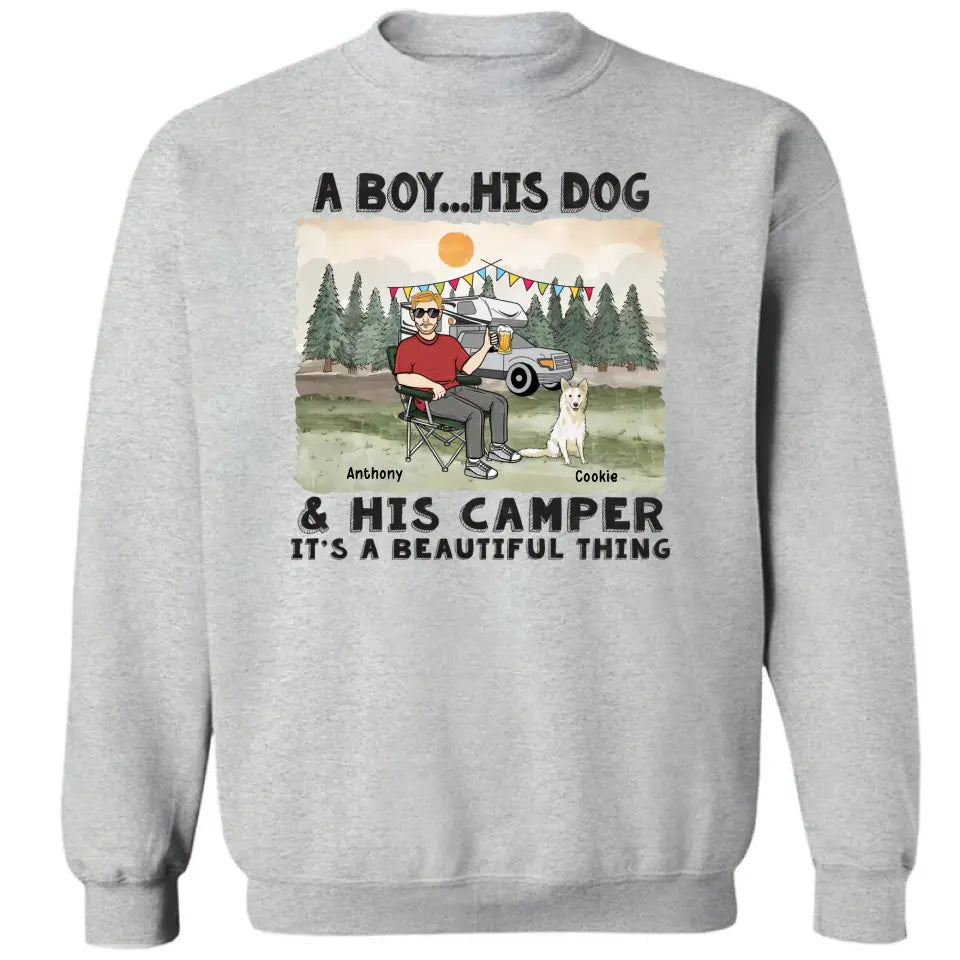 Ein schönes Ding für ein Mädchen und ihre Hunde – Geschenk für Campingliebhaber – personalisiertes T-Shirt, Sweatshirt, Kapuzenpullover
