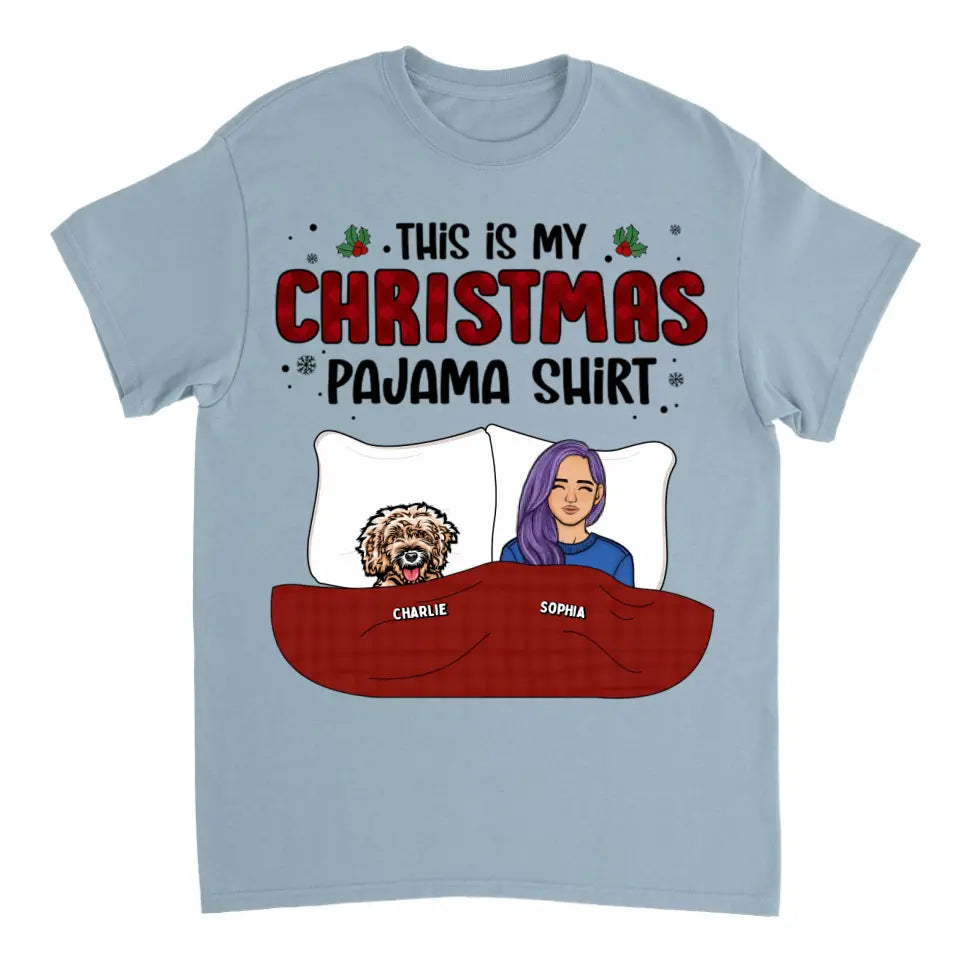 Das ist mein Weihnachts-Pawjama-Shirt – Hund und Katze, personalisiertes Unisex-T-Shirt, Kapuzenpullover, Sweatshirt – Weihnachtsgeschenk für Haustierbesitzer, Haustierliebhaber