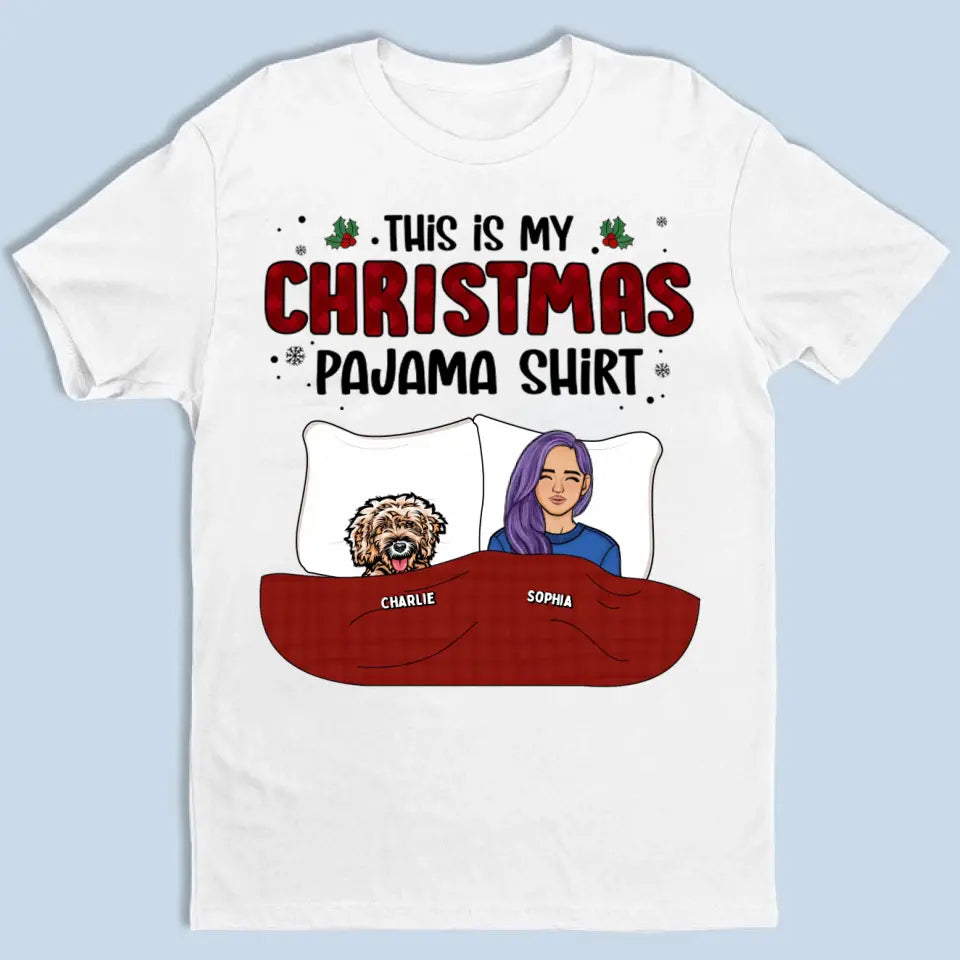 Das ist mein Weihnachts-Pawjama-Shirt – Hund und Katze, personalisiertes Unisex-T-Shirt, Kapuzenpullover, Sweatshirt – Weihnachtsgeschenk für Haustierbesitzer, Haustierliebhaber