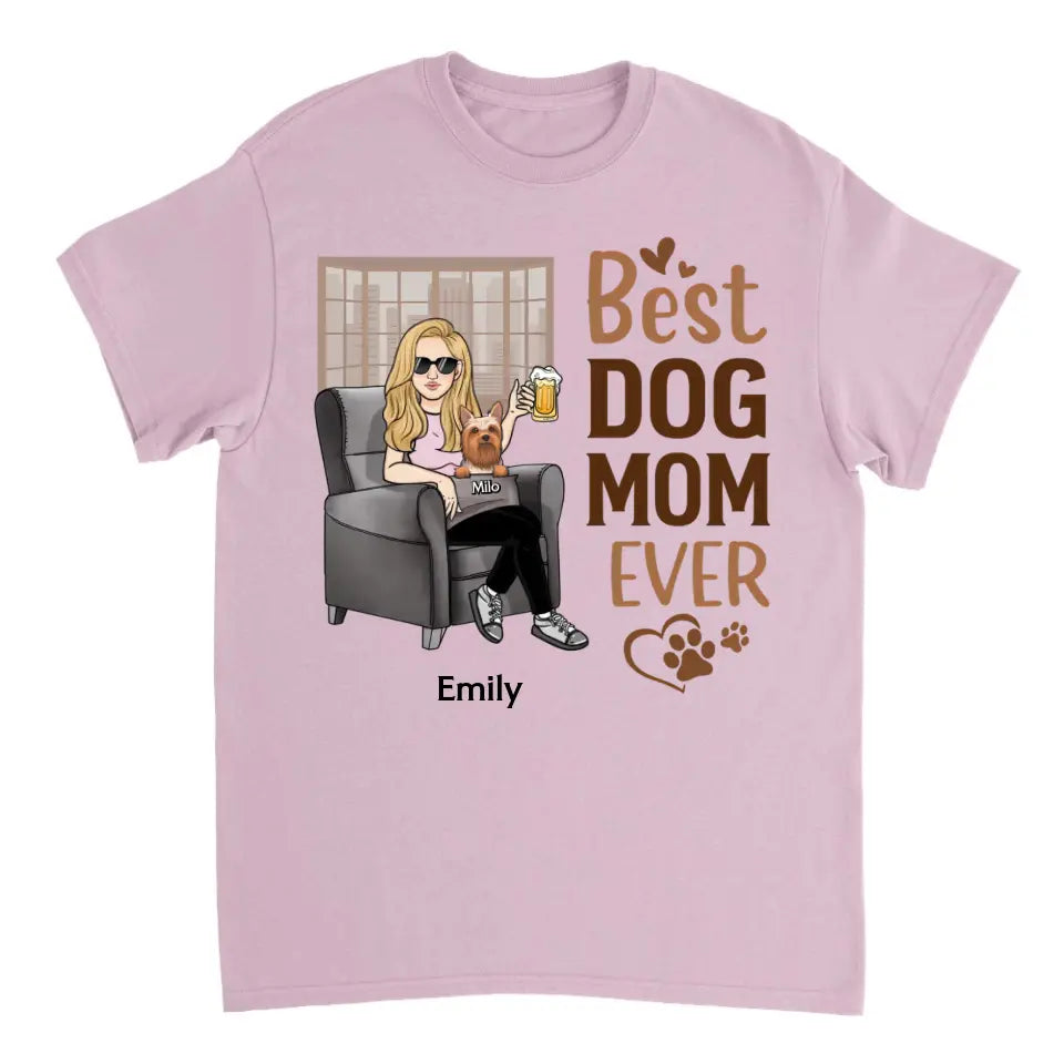 Beste Hundemama aller Zeiten – Geschenk für Hundeliebhaber – personalisiertes individuelles T-Shirt, Sweatshirt, Kapuzenpullover