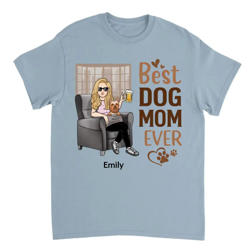 Beste Hundemama aller Zeiten – Geschenk für Hundeliebhaber – personalisiertes individuelles T-Shirt, Sweatshirt, Kapuzenpullover