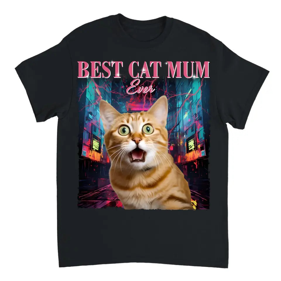 Foto personalizada La mejor mamá gata de todos los tiempos - Camiseta unisex personalizada personalizada para la familia - Regalo para familiares, dueños de mascotas, amantes de las mascotas