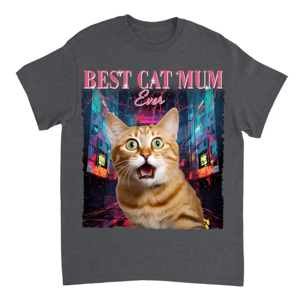 Foto personalizada La mejor mamá gata de todos los tiempos - Camiseta unisex personalizada personalizada para la familia - Regalo para familiares, dueños de mascotas, amantes de las mascotas