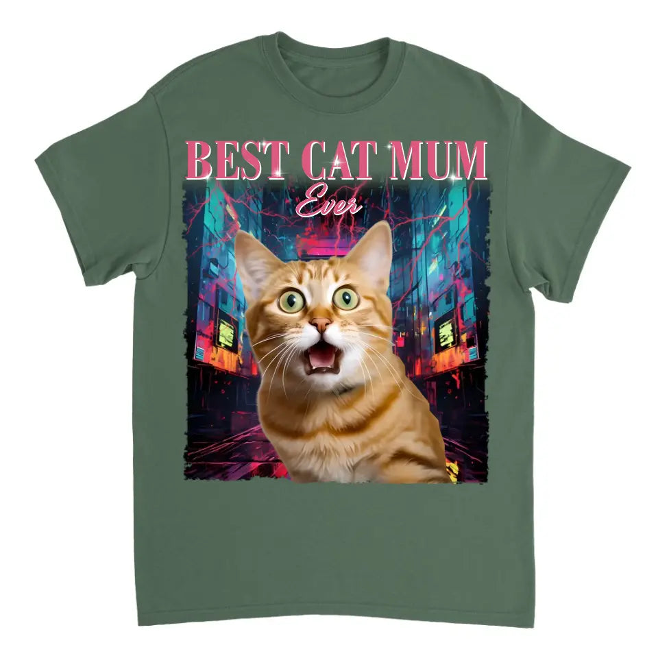 Foto personalizada La mejor mamá gata de todos los tiempos - Camiseta unisex personalizada personalizada para la familia - Regalo para familiares, dueños de mascotas, amantes de las mascotas