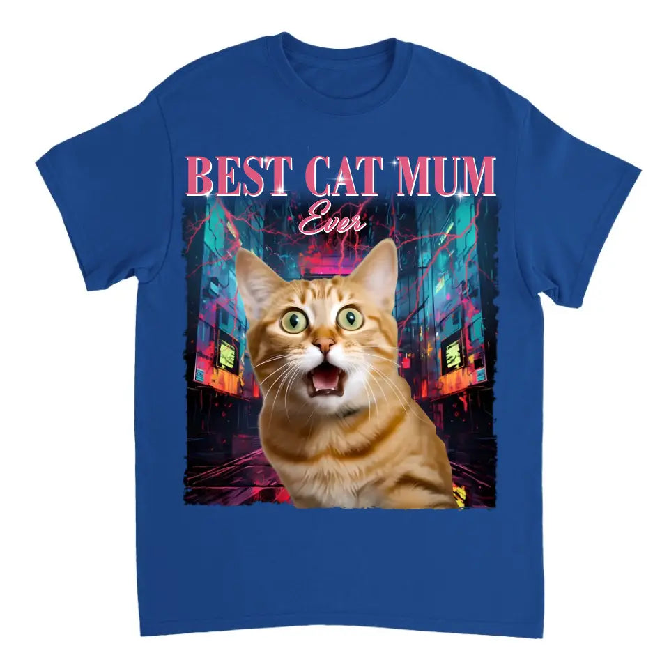 Foto personalizada La mejor mamá gata de todos los tiempos - Camiseta unisex personalizada personalizada para la familia - Regalo para familiares, dueños de mascotas, amantes de las mascotas