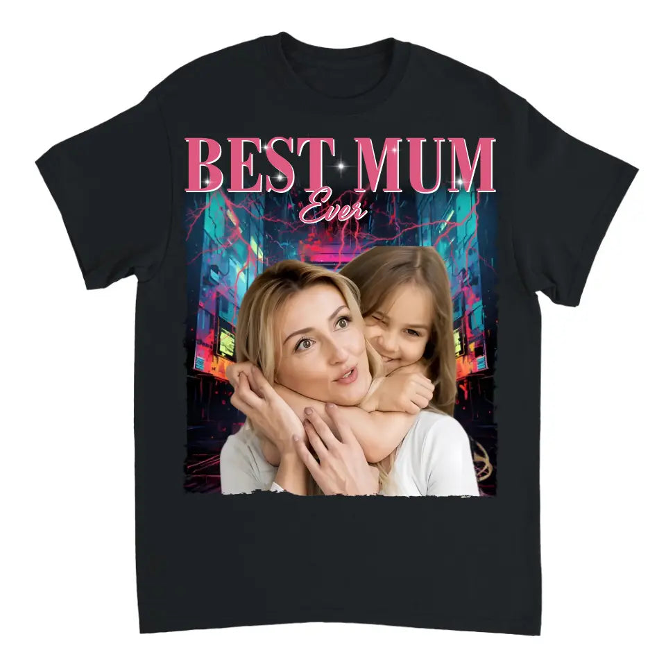 Foto personalizada La mejor mamá de todos los tiempos - Camiseta unisex personalizada personalizada para la familia - Regalo para familiares, mamá, mamá