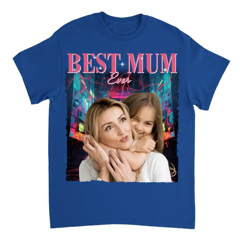 Foto personalizada La mejor mamá de todos los tiempos - Camiseta unisex personalizada personalizada para la familia - Regalo para familiares, mamá, mamá