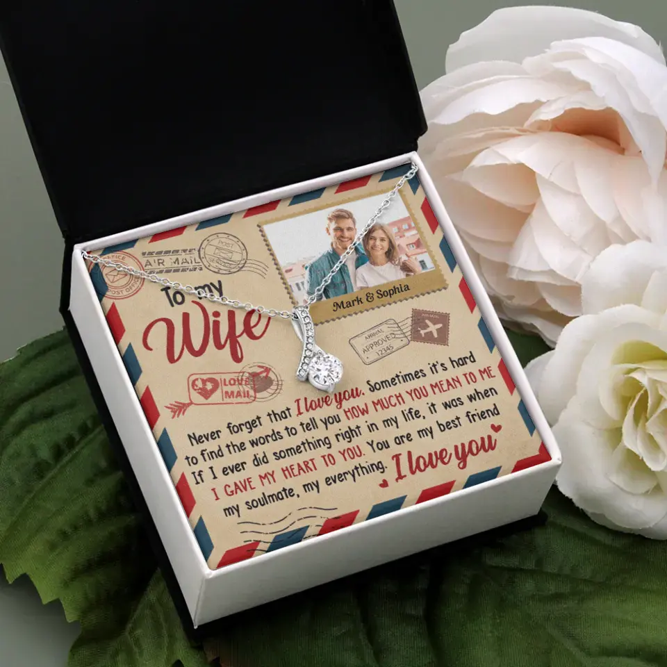 Ich liebe dich und du bedeutest mir so viel – Bild hochladen, Geschenk für Paare – personalisierte Halskette mit verführerischer Schönheit