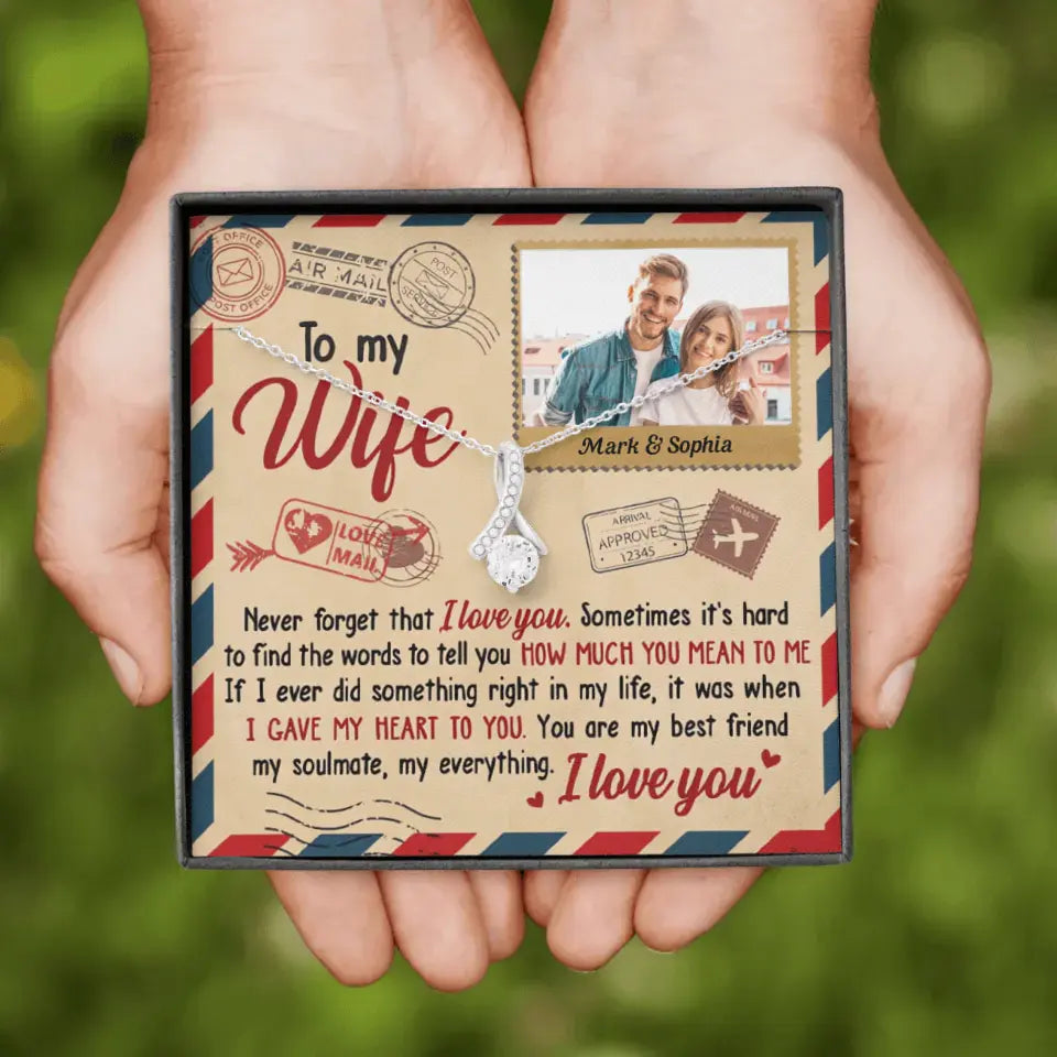 Ich liebe dich und du bedeutest mir so viel – Bild hochladen, Geschenk für Paare – personalisierte Halskette mit verführerischer Schönheit